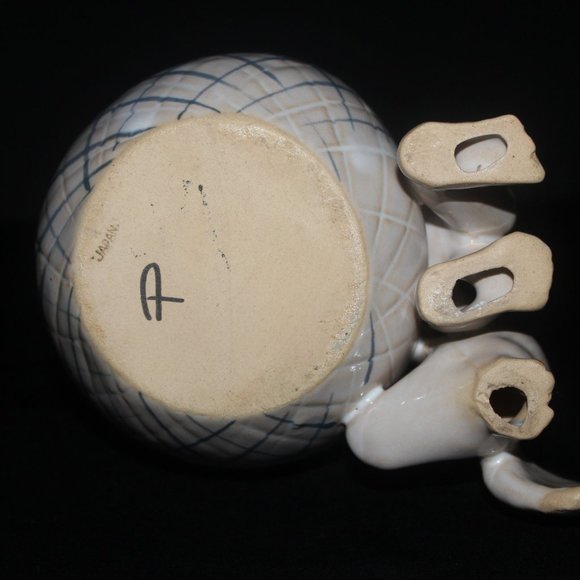 Japan Ceramics Flower Pot | Girl & Duck Vintage Planter - Picture 7 of 8